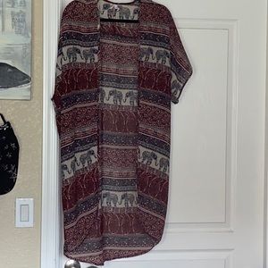 Elephant print Kimono